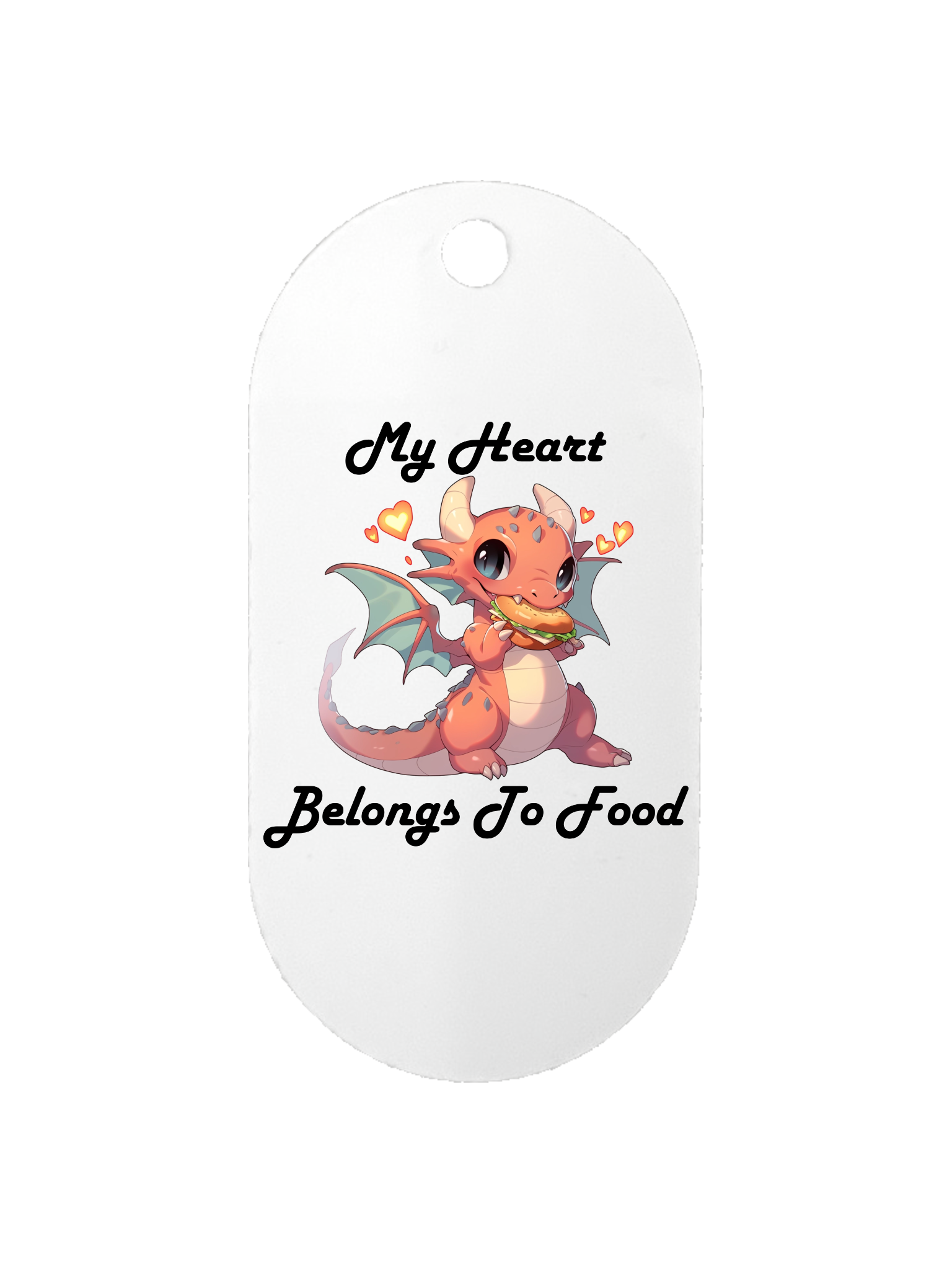 My Heart Belongs to Food - Dog Tag
