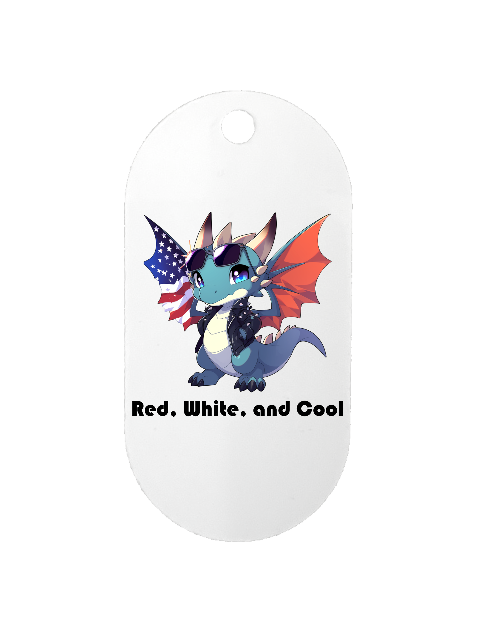 Red, White, and Cool - Dog Tag