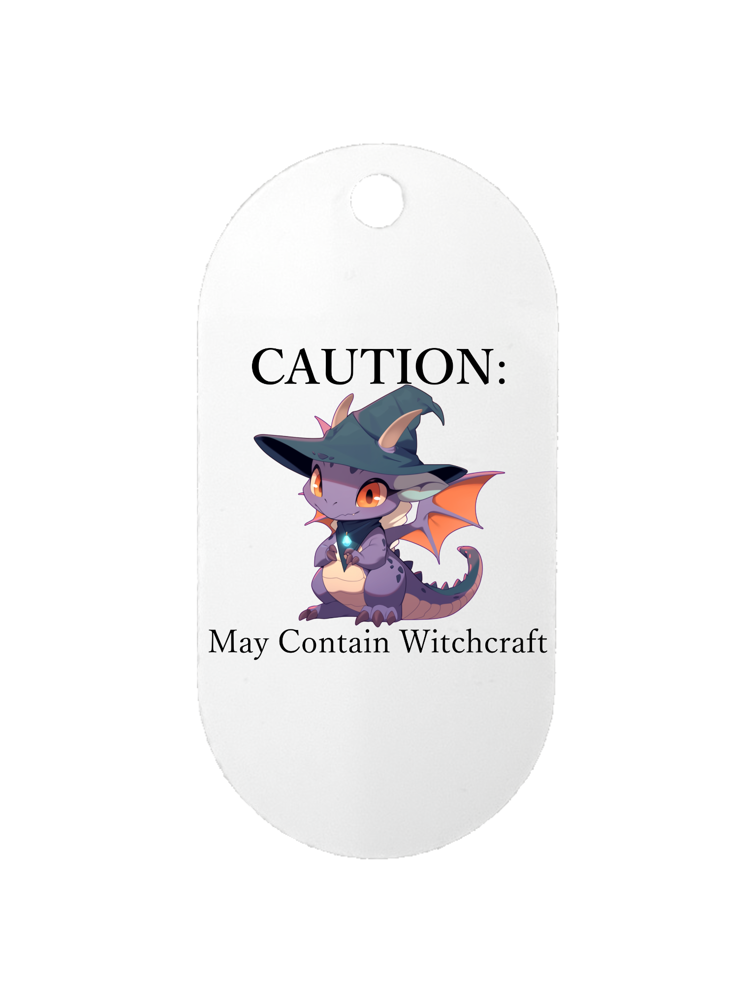 Caution: May Contain Witchcraft - Dog Tag