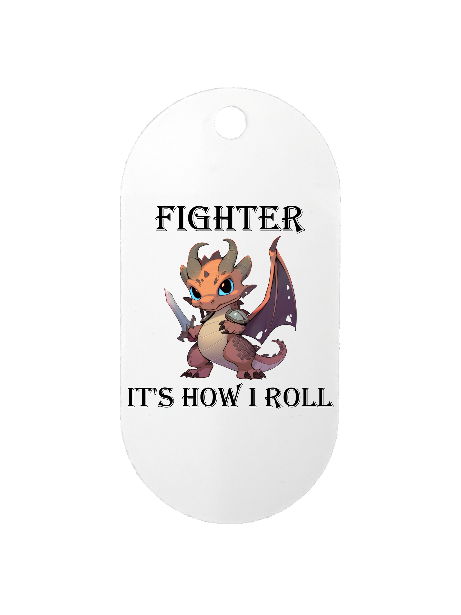 Fighter It's How I Roll - Dog Tag